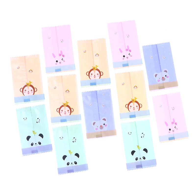100Pcs Cartoon Animals Nougat Sugar Plastic Bags Machine Hot Sealed Bag Diy Baking Chocolates Cookies Wrapping Bag