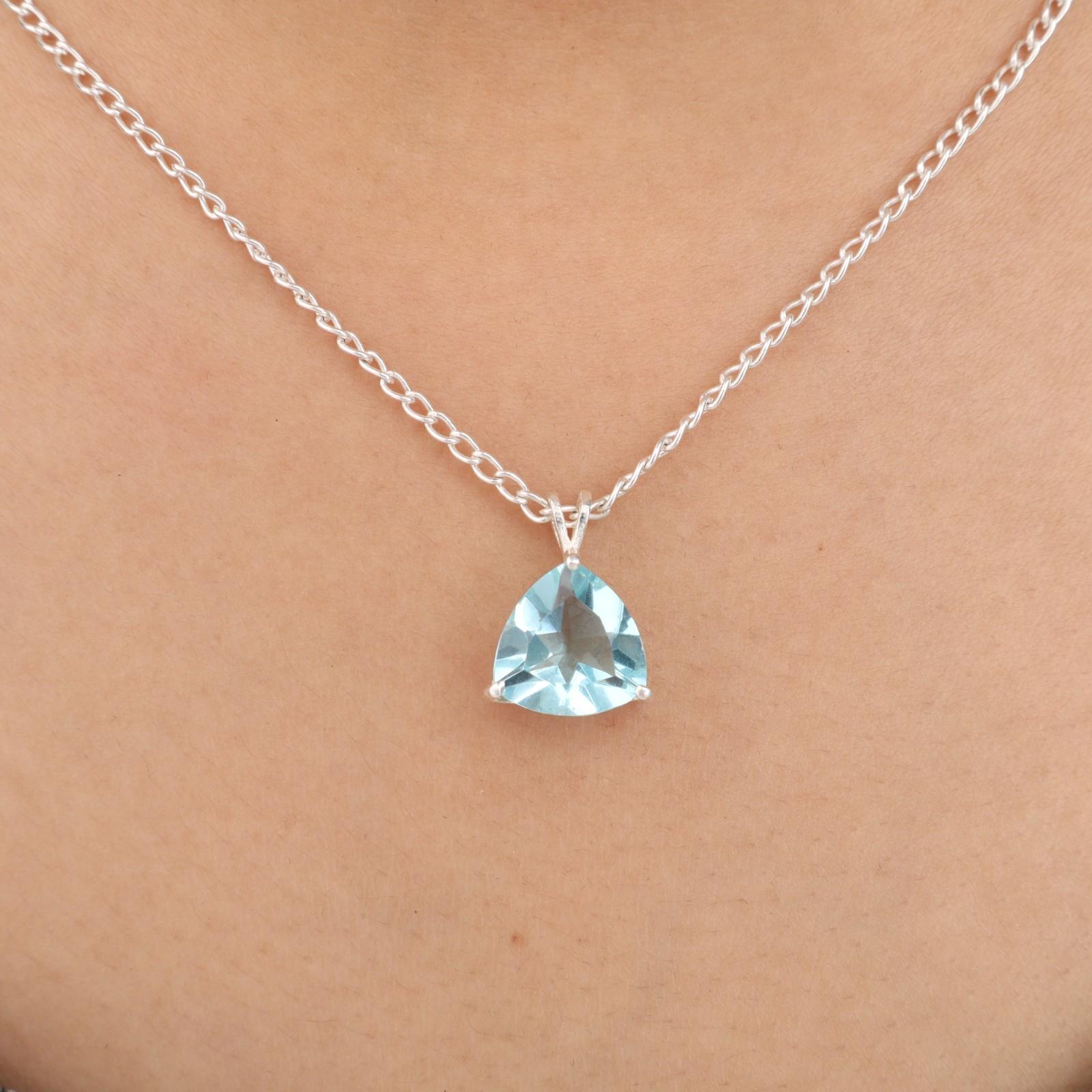 

Небесно-голубой топаз драгоценный камень 925 стерлинговое серебро ювелирная подвеска 0,58 подарок для жены CZP-15-12