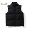 Gilet da Uomo Collo Alto Senza Maniche Abbottonatura con Zip Gilet Cappotto in Cotone con Tasche Laterali Tinta Unita Ispessito Caldo Trapuntato