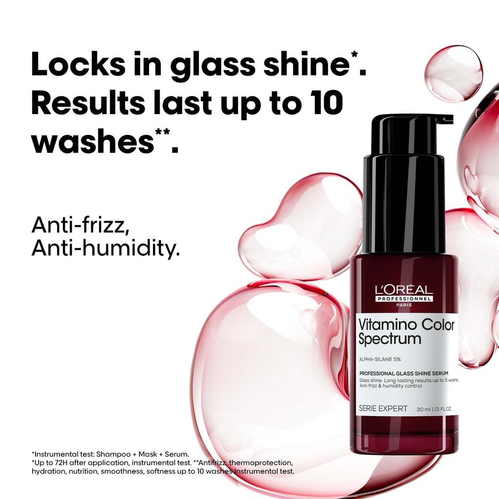 L'Oréal Professionnel Vitamino Color Spectrum Glass shine serum for all colored hair 30 ml | A patented leave in serum for colored hair that deli