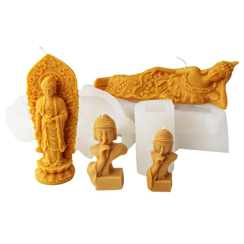 Multifuntional Silicone Molds Artistic Molds Buddhas Shape Silicone Candle Molds Easy Demolding Mold for Making Candle