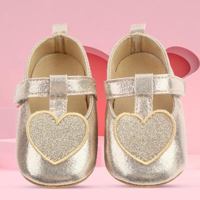 1 Pair Infant Shoes Soft All Matched Faux Leather Comfortable Heart Shape Toddler Shoes Baby Accessories