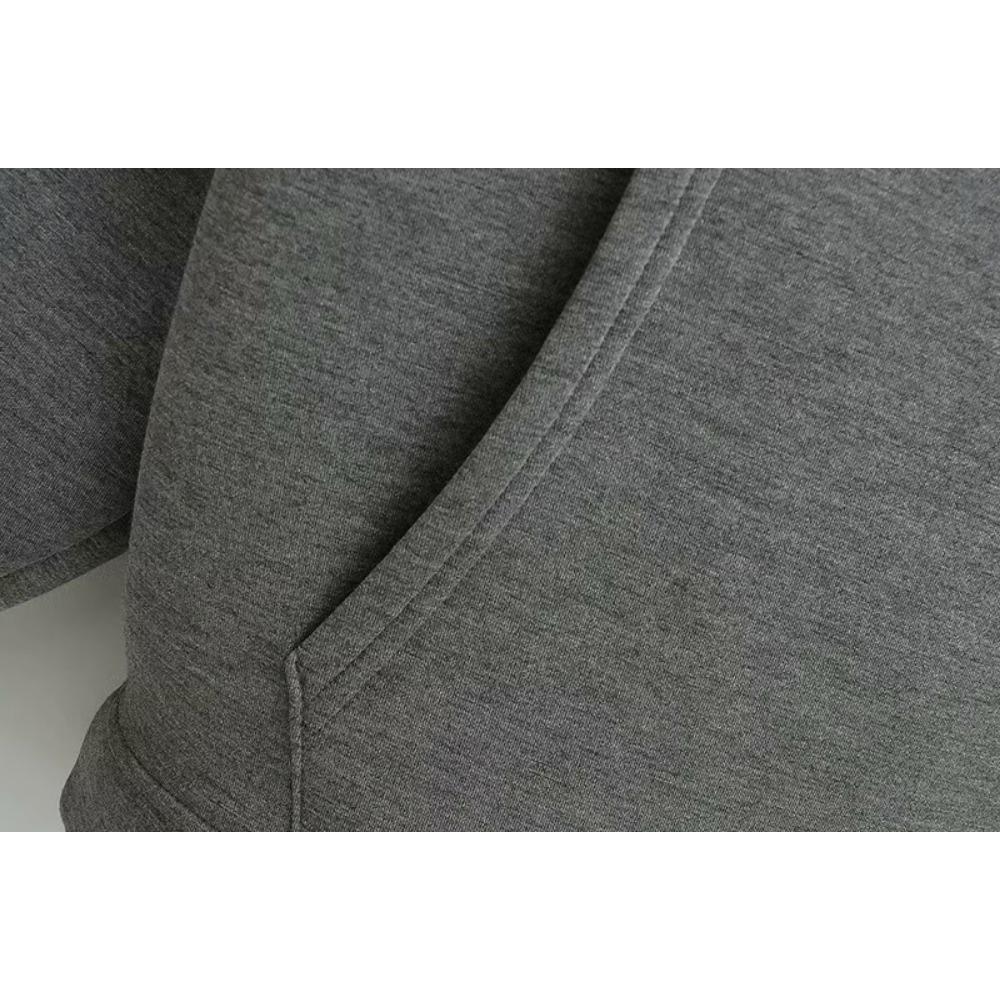 202 European and American Winter Retro Sweater Zipper Sweatshirt Fashion Long Sleeve Street Parka Women Outside