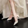 2026 Satin White Wedding Shoes Sweet Bow Bridal Shoes Elegance High Heels Bridesmaid Pumps