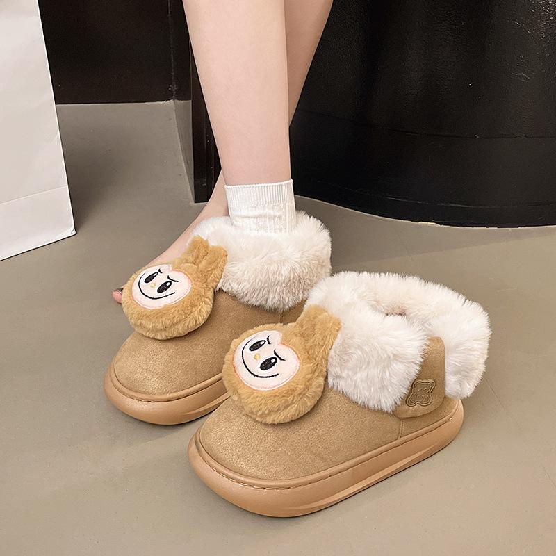 Women's cartoon winter thickened padded comfortable warm cold lightweight hiking waterproof non-slip thick sole cushioning snow boots