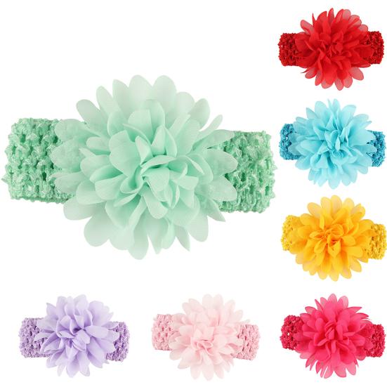 Fashion Baby Girls Kids Chiffon Flower Elastic Headband Hair Accessory Headwear