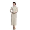 New Chinese velvet auspicious cloud jacquard cheongsam, new thickened long compound super soft autumn and winter youthful temperament advanced sense