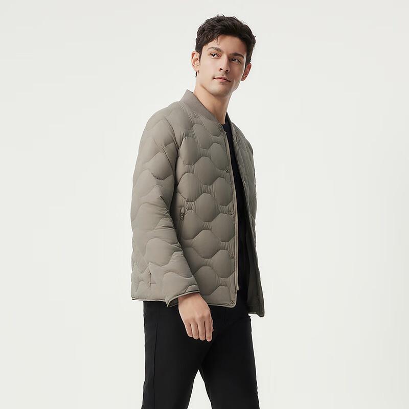 Tanboer Men's Lightweight Collarless Down Jacket