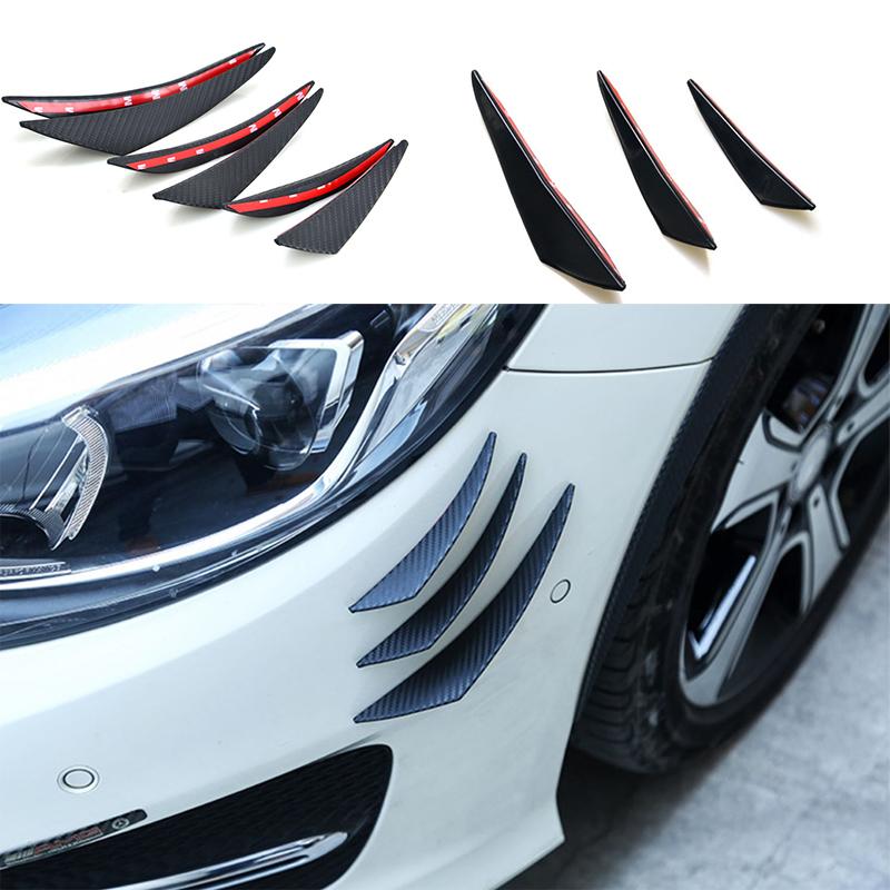 6Pcs/Set Car Front Bumper Lip Decoration Diffuser Shunt Fin Body Spoiler Universal Auto Front Bumper Lip