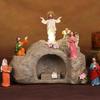 Jesus Ascension Statue Jesus Tomb Set Statue Ascension Figure Resin Desk Decor 6 Pcs Tabletop Ornaments Collectible Figurines