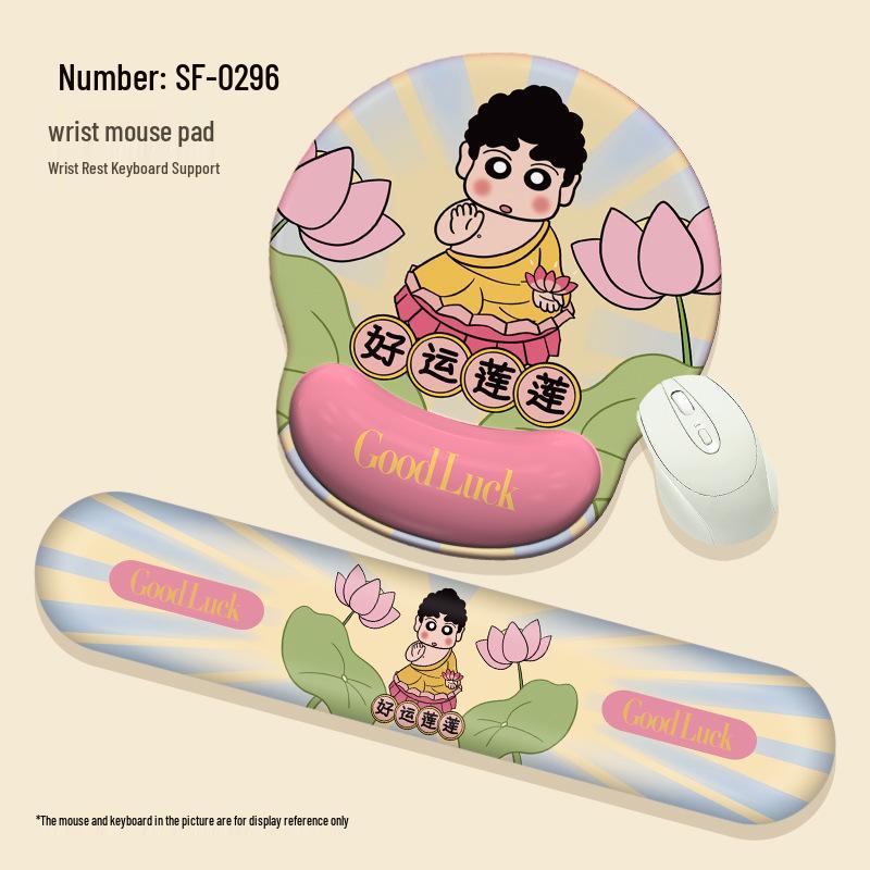 Cute Happy Fishing Wrist Support Mouse & Keyboard Pad for Office