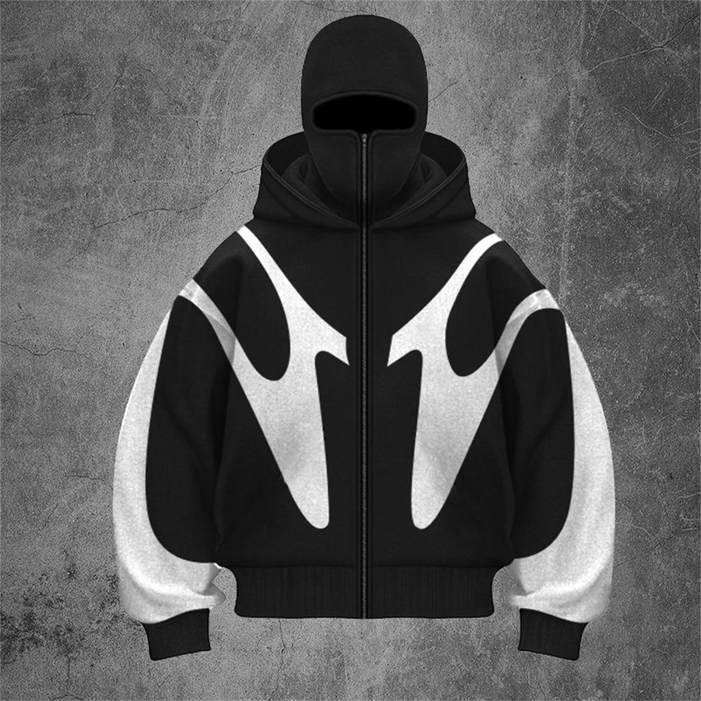 Velvet Punk Double Hat Unique Design Hoodie Loose Hoodie