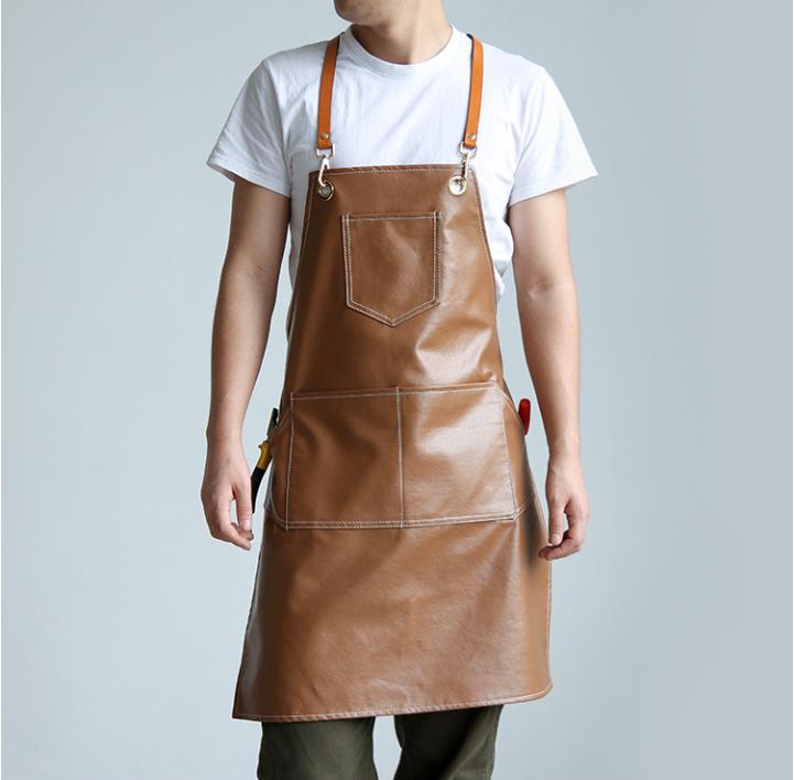 Durable Kitchen Apron with Adjustable Cross Back Straps Multiple Front Pockets Heavy Duty Material Suitable for Home and Professional Use