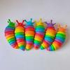 Stress Relief Slug Fidget Toy Articulated Stretch Caterpillar Sensory Toy Portable Travel Bendable Colorful Worm Toy Party Favors