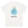 Friedensfinger Weltfrieden Liebe Unisex weißes klassisches T-Shirt T-Shirt