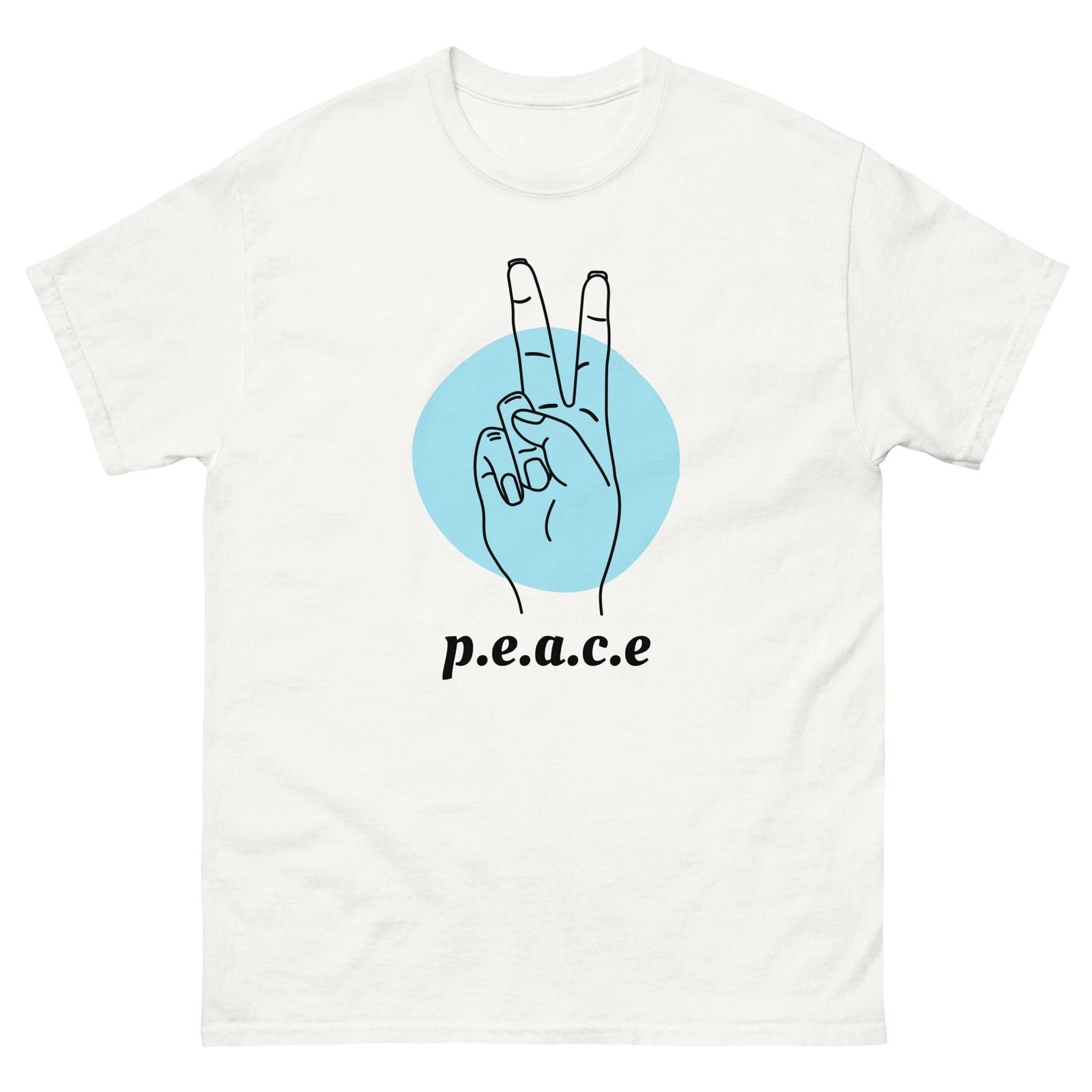 Peace Fingers World Peace Love Unisex white classic tee shirt t-shirt S