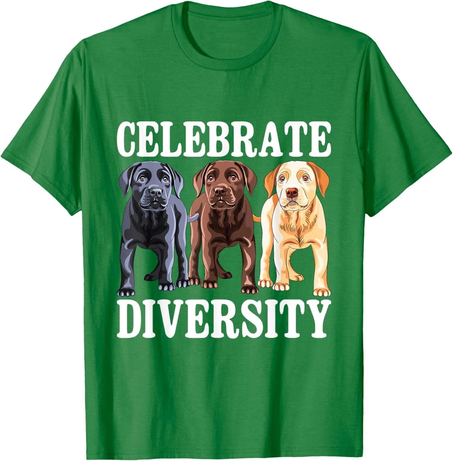 Celebrate Diversity Labrador Retriever Color Dog Love T shirt M