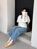 High-Waisted Maternity Flare Jeans with Elastic Drawstring (2026)