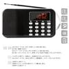 LEFON Rechargeable Multifunctional AM FM Pocket Radio Card Compatible MP3 Player LED Light Portable Radio USB.microSD (Black)