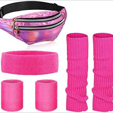 80s Retro Costume Accessories Set Fancy Dress Up 1980s Party Cosplay S