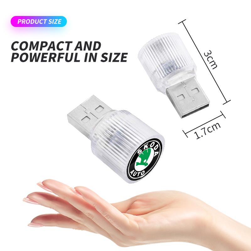 Mini USB LED Car Light Auto Interior Atmosphere Light For Skoda Octavia Rapid Kodiaq Karoq Fabia Kamiq Superb Derivative Vision  ZJ9