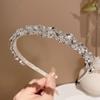 Geometric Rhinestone Headband Leaf Women Hair Hoop Temperament Bridal Wide Headband  Hair Ornaments