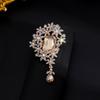 Elegant Floral Brooch for Women Vintage Inspired Alloy Crystals Embellished Accessory for Weddings Parties Daily Wear