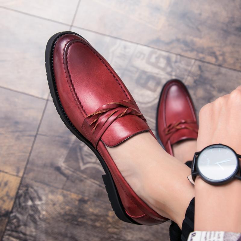 Fashion Men New Classic Lefu Shoes Black Brown One Step Outdoor Comfortable Driving Dress Shoes Lazy Fit Bean Shoes Size 38-44 Men Shoes