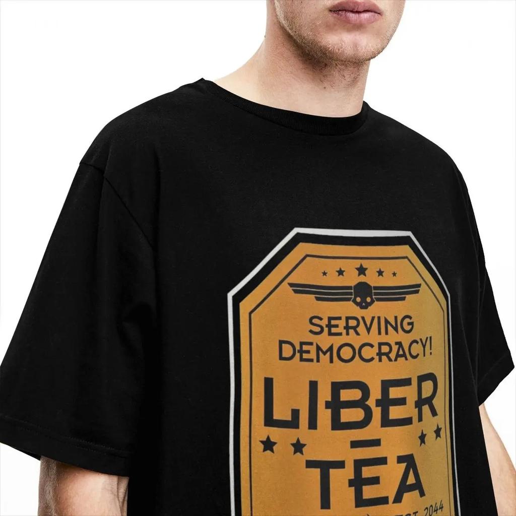 Helldivers 2 Liber Tea T Shirt Apparel Men Women Cotton Awesome Cup of Liber-Tea Tees Short Sleeve Clothing Graphic Printed