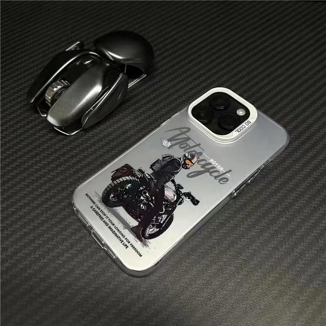 Cool Bike Boy IMD Pouzdra na telefon pro iPhone 14 15 Plus 16 11 12 13 Pro Max 16E Hipsterský nárazuvzdorný ochranný kryt