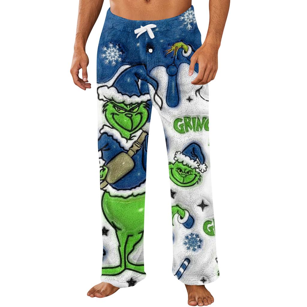 Men's Allover Printed Home Pants Sleeping Pajama Pants Long Pants Pajama Pants
