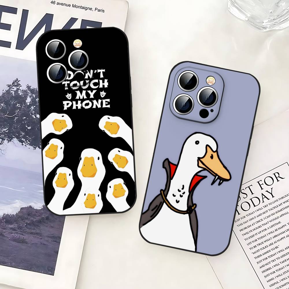 Funny Duck Phone Case Soft TPU Skin-Friendly For IPhone 17/16/15/14/13/12/11 Series: PRO, MAX, PLUS ,Mini