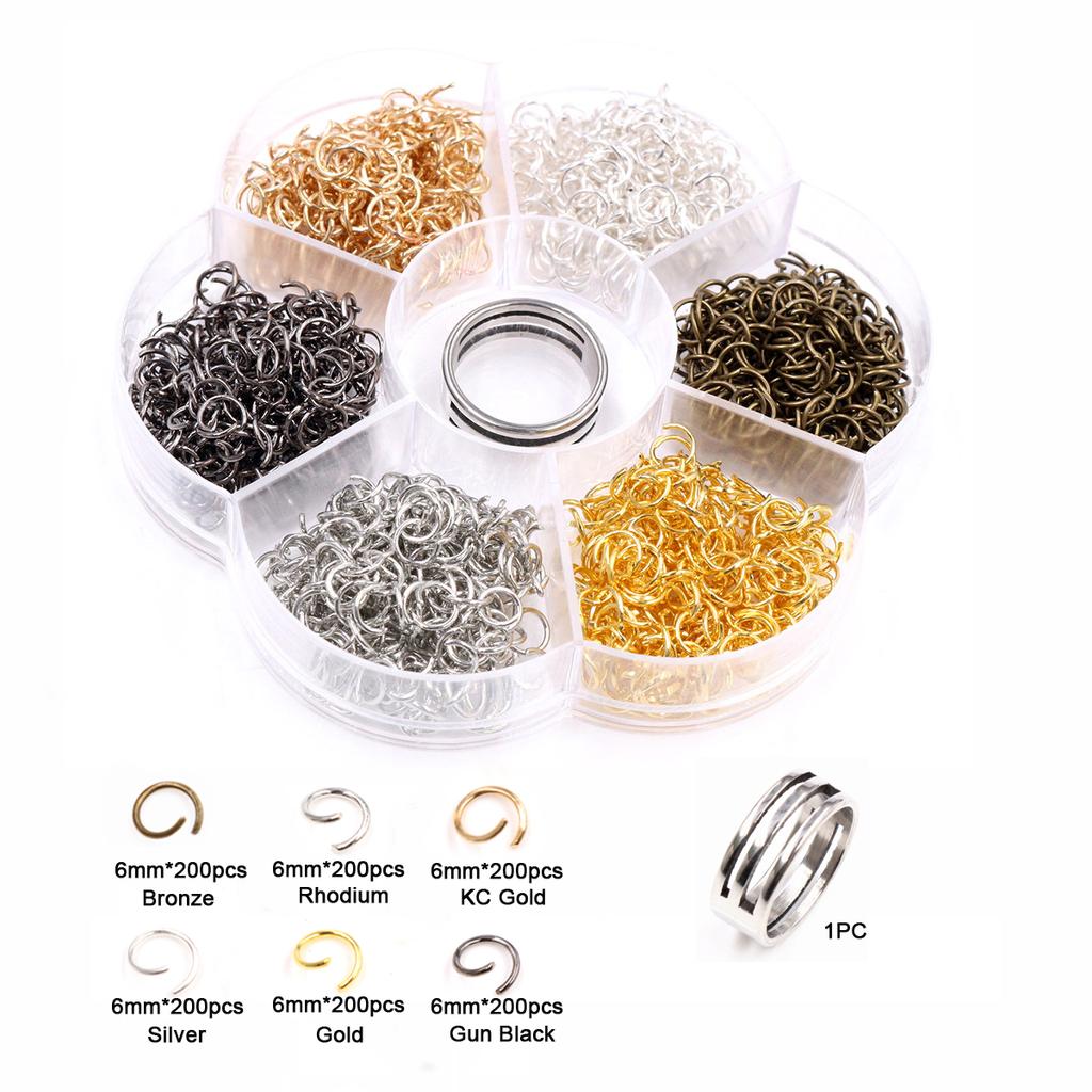 One Set Box 3 4 5 6 7 8 10mm Bronze Gold Silver Palted Open Jump Rings Split Rings Link Loop For DIY Jewelry Making Findings