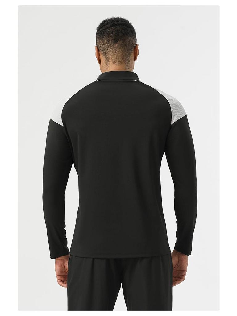 Herren Half-Zip Langarm Nylon Sport-T-Shirt: Hohe Elastizität, Bare-Feel, Ideal für Outdoor-Fitness, Wandern und Radfahren.