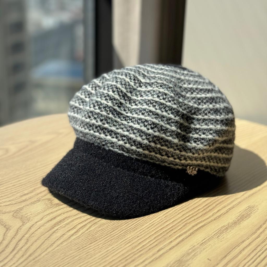 Autumn and Winter Tweed Octagonal Hat Korean Style Three Dimensional Newsboy Hat Elegant Peaked Hat Beret Trend