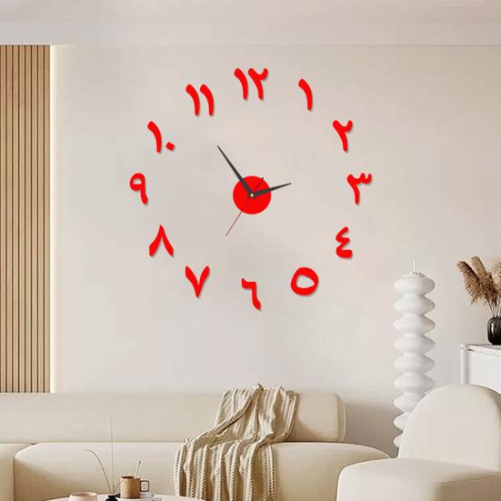 Nordic Style Wall Clock with Lasers Engraving 3D Digital Display Silent Sweep Movement Easy Installation Clock Room Decor