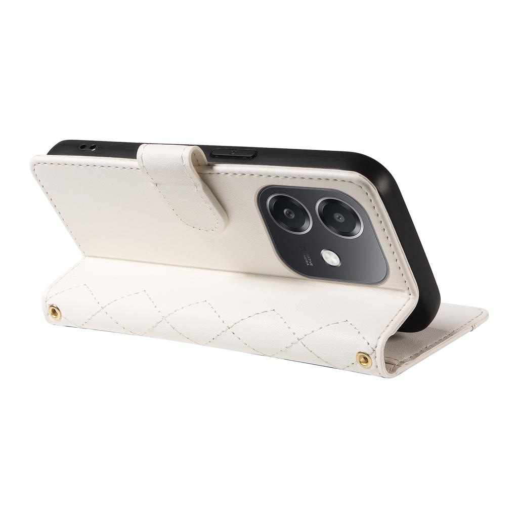 For Oppo A5x 5G/A3x 4G/5G (India)/A3 4G/5G/A60 5G/A40 4G/A40M 4G Case Wallet Rhombus Leather Phone Cover with Straps