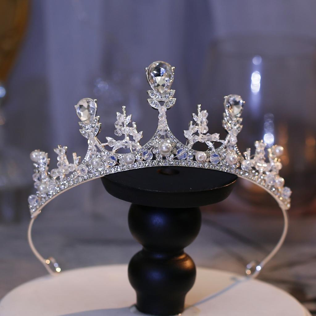 Bridal Luxury Crown Tiara with Diamond Princess Birthday Performance Crown Headband Hair Accessories Dress Accessories