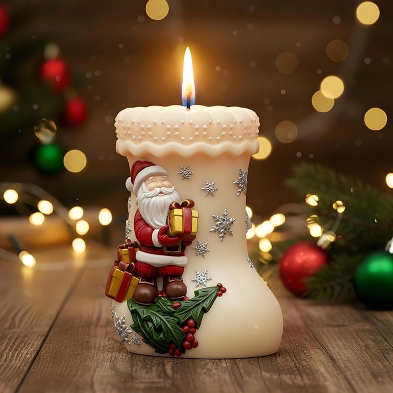 Christmas Stocking Silicone Candle Mold Food Grade Silicone Mould Baking Tool For Epoxy Resin Candle Soap Chocolate