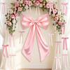 41Pcs Large Pink Ribbon Bow Decoration Fabric Party Ornament for Wedding Birthday Christmas Indoor Outdoor Hanging Decor for Walls Windows Gardens