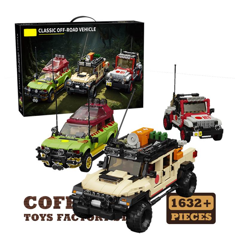 1632pcs Dinosaur Explore Vehicle Building Blocks 3 In 1 Off-road Cars MOC Bricks Toys City Car Racer 3D Model Christmas Gift NEW
