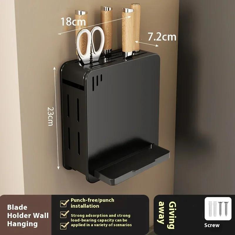 Estante Montado en Pared Estante de Almacenamiento para Especias Accesorios de Cocina Estante Soporte para Cuchillos de Cocina Colgador Estante Organizador de Estantes