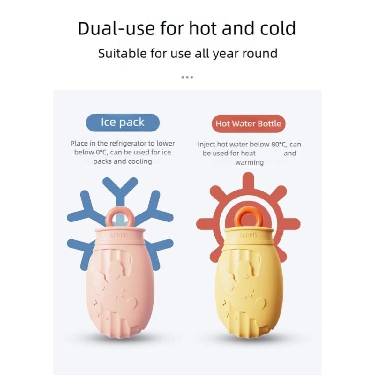 Warm Silicone Hot Water Bottle with Cartoon Animal Design Leak Proof Spout Easy Maintenances Hot Water Bag For Winter