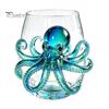 Novedad Vaso de Agua y Jugo con Base de Pulpo, Copa de Vino sin Tallo, Impresión 3D de Animal Marino, Cristalería con Temática Oceánica para Bar, Cristal de Borosilicato, para Cócteles