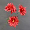 Dahlia Silk Flower Arrangement: 3-Head Artificial Blossoms for Home, Wedding, or Window Display Decoration.
