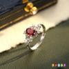 Natural Amethyst Colored Treasure Ring Women's S925 Silver Inlaid Citrine Garnet Egg Ring Couple Gift