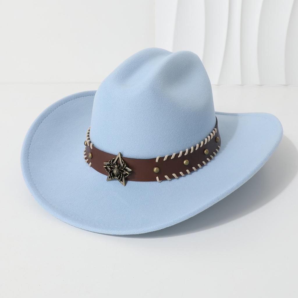 New fashion couple hats for men and women, ethnic style suede cowboy hats, jazz hats, sunshade beach hats, wide-brimmed hats