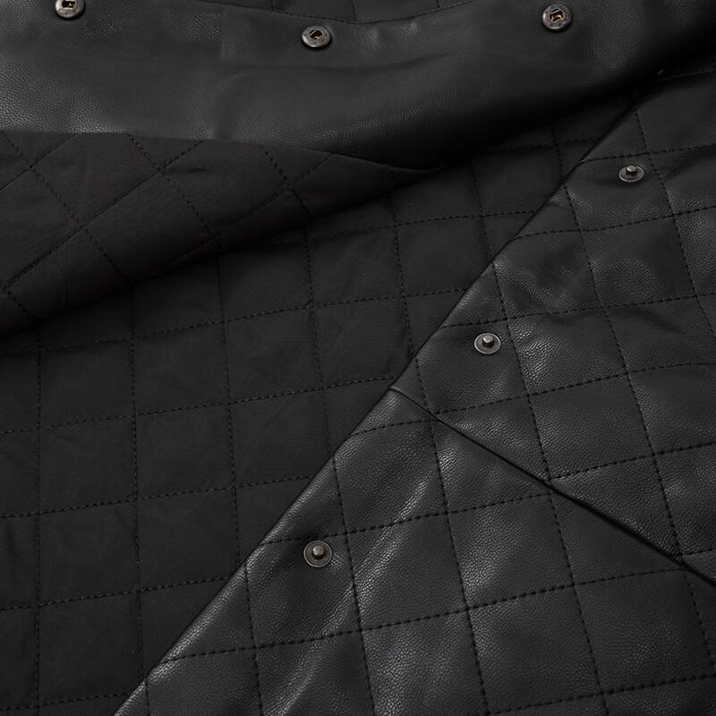 JOY SPEAKER Women's Diamond Grid Faux Leather Padded Jacket