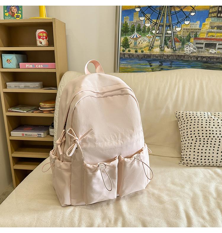 Schoolbag1011 Large Capacity School Bag Female Junior High School Student Cute Bow High School Student Backpack Female Macaron Backpack