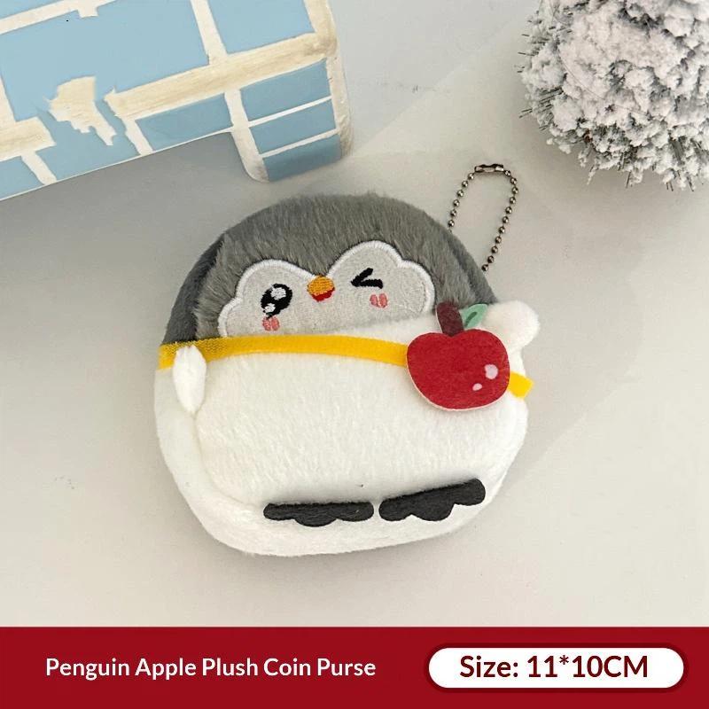 Soft Fluffy Plush Penguin Coin Purse Cartoon Keychain Holds Coins Zero Wallet Cute Mini Storage Bag Gifts For Kids Girls